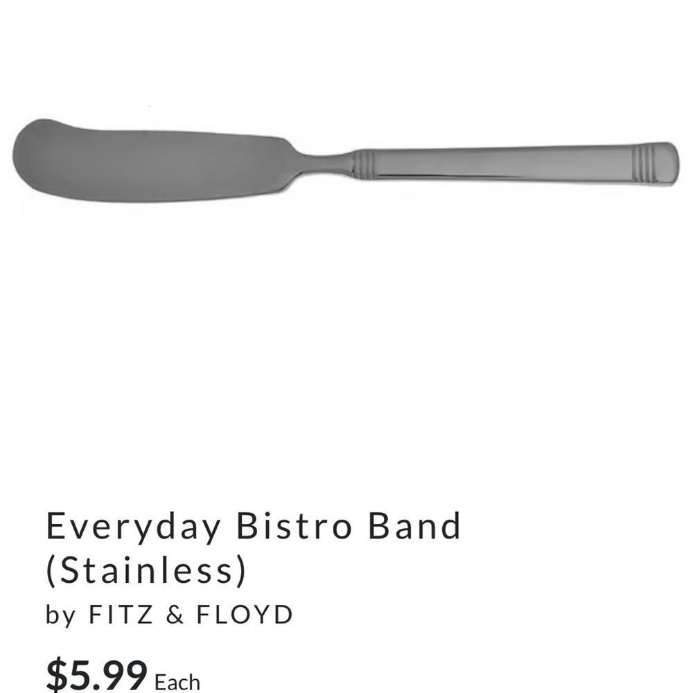 4 Fitz and Floyd Everyday Bistro Flat Handle Butter Spreader